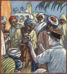 Campagne du Maroc : "Seance de vaccination par les troupes de l