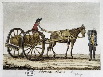 Charrette et porteur d