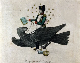 Caricature de Napoléon sur son exil à l