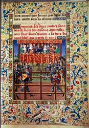 Cérémonies et ordonnances comme gage de bataille : duel en champ clos entre deux chevaliers Miniature d