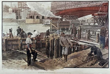 Chantier du pont Alexandre III - dans Le Petit Journal, mai 1899