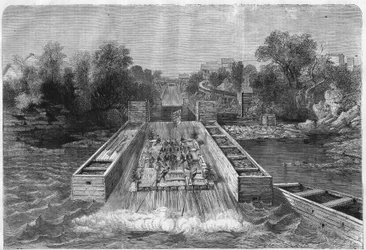 Charles Stanley Monck (1819-1894), premier gouverneur général du Canada, visitant les chutes d