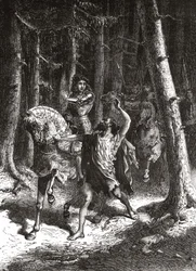 Charles VI (dans sa folie) dans la forêt du Mans - dans « L