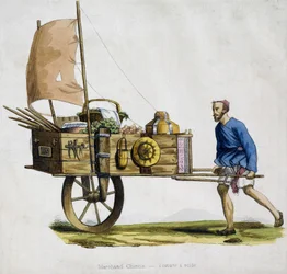 Marchand chinois et son chariot à voile