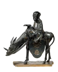 Philosophe chinois Lao Tseu (Lao Zi ou Lao-Tseu ou Lao-Zi) philosophe chinois, avec un âne. Figurine