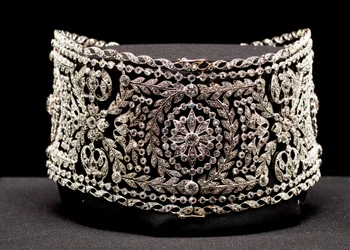 Collier de style ras-du-cou en platine et diamants, porté par Mme Potter Palmer I, née Bertha Honoré