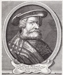 Claude Ptolémée (v. 90 - v. 168), astronome, mathématicien et géographe grec. Gravure du 19ème siècle