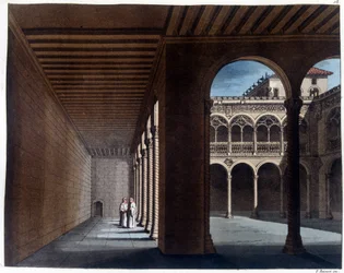 Cloître des Dominicains à Valladolid. Lithographie du XIXe siècle