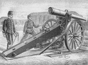 Canon de siège de 155 mm du colonel de Bange. Dans "Album de la Science", Éditions Jouvet