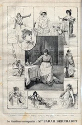 Comédienne Sarah Bernhardt (1844-1923) dans Macbeth (gravure)