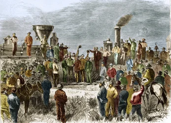Achèvement du premier chemin de fer transcontinental le 10 mai