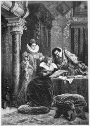 Concini, Léonore Galigaï et Marie de Médicis. Gravure dans « Histoire de France » des temps les plus reculés jusqu
