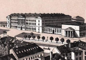 Copenhague, Danemark : vue du château de Christiansborg. dans « Le Monde Illustré 168 vues » Sans date (fin XIXe siècle)