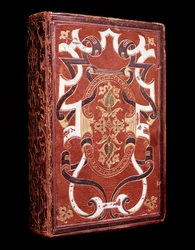 Copie de la Sainte Bible en latin appartenant à Jean Grolier de Servières (1479-1565), trésorier et bibliophile, reliure en maroquin rouge (Bible avec reliure Grolier)