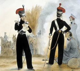 Soldats cosaques de la petite Russie vers 1840