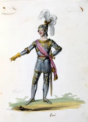 Costume pour le personnage de Tancrède dessiné par Gironi pour l
