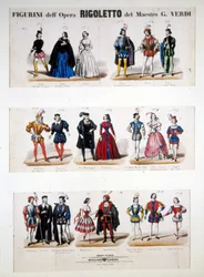 Costumes de "Rigoletto" de Giuseppe Verdi, basé sur le roman "Le Roi s