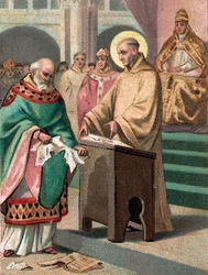 Concile de Reims en 1148 : Saint Bernard de Clairvaux (1090-1153) accuse Gilbert de la Porrée, évêque de Poitiers, d