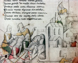 Croisés attaquant une forteresse maure Illustration pour le poème toscan 