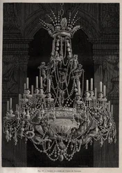 Lustre en cristal de la manufacture de Baccarat - gravure dans 