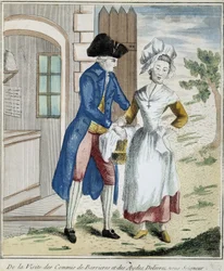 Douanes : taxe de barrière - caricature vers 1800