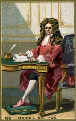 Daniel Defoe (1660 - 1731) écrivain et pamphlétaire anglais. Chromolithographie du 19e siècle