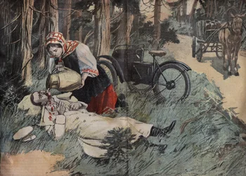 Mort du Grand-Duc Georges Alexandrovitch de Russie (1871-1899), à Abbas Tuman (Caucase) - gravure de « Le Pèlerin » de 1899
