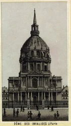 Dôme des Invalides à Paris. Chromolithographie de la fin du XIXe siècle
