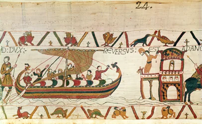 Le comte Harold retourne en Angleterre, Tapisserie de Bayeux
