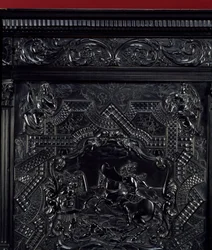 Pratique en ébène. Horatius Cocles, héros romain, défend le pont Sublicius à Rome contre l