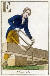 Ébéniste au travail - gravure, vers 1800