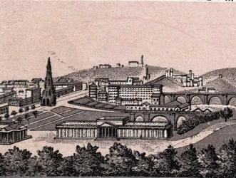 Édimbourg, Écosse : vue de la ville depuis le château d