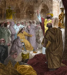 Fin de la dynastie mérovingienne, 751 : déposition du roi Childéric III (714-754) par Pépin le Bref (714-768).