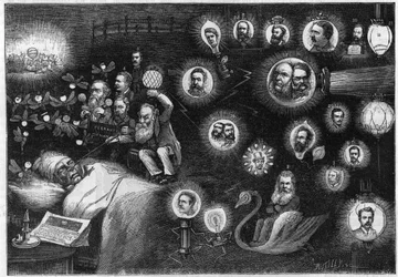 Caricature électrique anglaise. - Le rêve d
