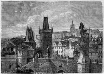 Entrée du pont Charles à Prague