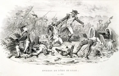 Épisode du siège de Lille en 1792 - dans "Fastes des Gardes nationales de France"