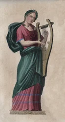 Érato, muse du chant et de la poésie - gravure tirée de « Usi e Costumi di Tutti i Popoli dell