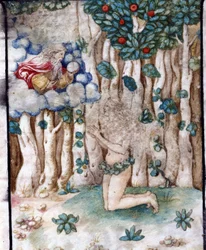 Ève dans le Paradis Terrestre (Éden). 16ème siècle. Église de la Vierge Couronnée, Lodi