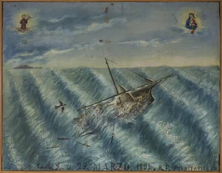 Ex-voto marin, offrande populaire en gage de dévotion et de gratitude du marin survivant aux dangers de la mer venant de l