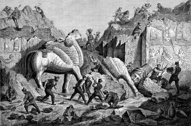 Fouilles entreprises par Paul-Émile Botta, consul français à Ninive sur le site de Khorsabad