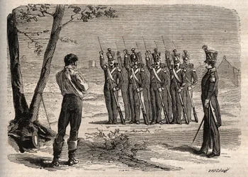 Exécution du colonel français Charles de Labédoyère (1786-1815) fusillé à Paris le 19 août
