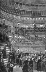 Extensions des magasins « Bon marché » - Le grand escalier central. Paris 1880
