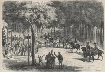 Séjour familial à Fontainebleau : excursion de leurs majestés aux ruines de Franchart. Un mariage salue le passage de l