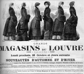 Mode féminine du XIXe siècle : publicité pour les grands magasins du Louvre