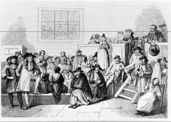 Première réunion des Quakers en Amérique