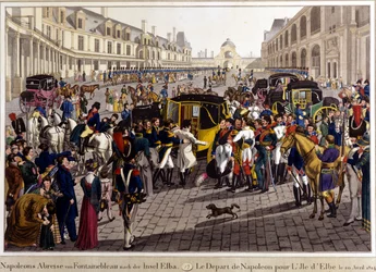 Fontainebleau. Le départ de Napoléon Bonaparte pour l