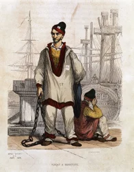 Forçat à perpétuité - dans "Les Bagnes: histoire, types, mœurs, mystère" par Maurice Alhoy, éd. Gustave Havard, Paris