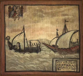 Ex-voto marin, offrande populaire en gage de dévotion et de gratitude du marin survivant aux dangers de la mer venant de l