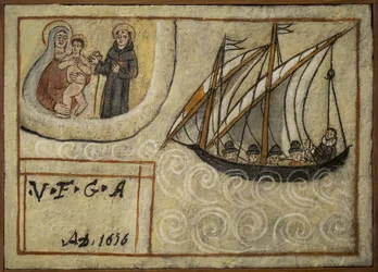 Ancien ex-voto marin, offrande populaire en gage de dévotion et de gratitude du marin survivant aux dangers de la mer venant de l