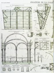 Cadre de la galerie au premier étage de la Tour Eiffel - dessin industriel